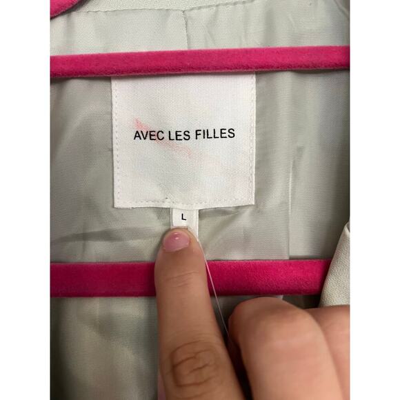 Anthropologie Avec les Filles Sage Mint Green Cropped Blazer Jacket Size Large - Picture 2 of 7